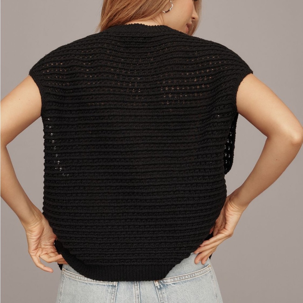 rag & bone New York Black Marlee Cotton Sweater Vest Size Medium NEW RARE - Picture 4 of 15